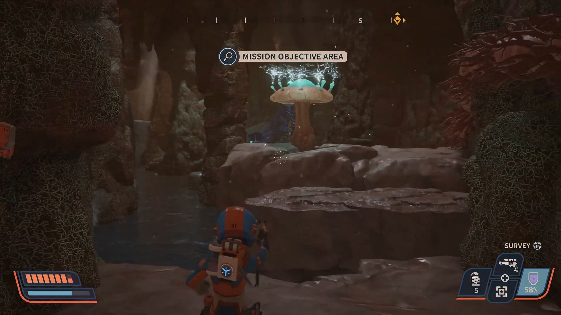 The third Receptor is stuck on a cliff wall — climb up to reach it. (Image via Raccoon Logic Studios //YouTube@Crispyleeks)